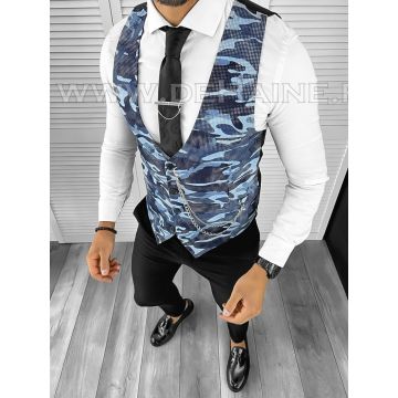Vesta barbati eleganta slim fit camuflaj B8074