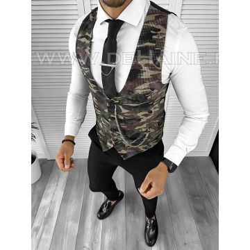 Vesta barbati eleganta slim fit camuflaj B8075 76-4 E/ 131-5