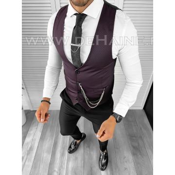 Vesta barbati eleganta slim fit grena B8161  O4-5.1