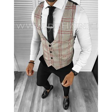 Vesta barbati eleganta slim fit maro B8089 Q1-2