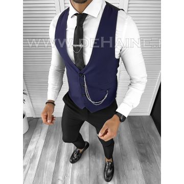 Vesta barbati eleganta slim fit mov B8179 142-6 E