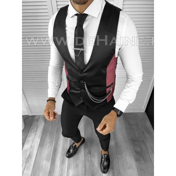 Vesta barbati eleganta slim fit neagra B8071 O5-3.1