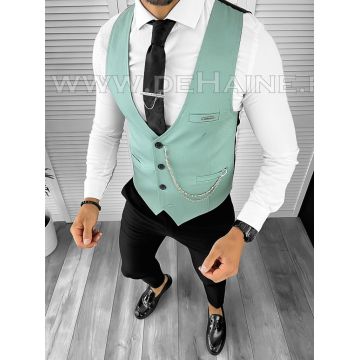 Vesta barbati eleganta slim fit turquaz B8081 P18-3.1