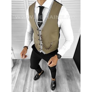 Vesta barbati slim fit maro B8260 103-4 E~