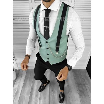 Vesta barbati slim fit verde B8243 76-4 E