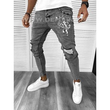 Blugi barbati conici gri 376 A