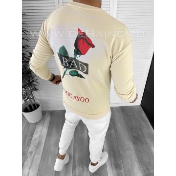 Bluza barbati bej cu imprimeu pe spate K141 P20-1.2