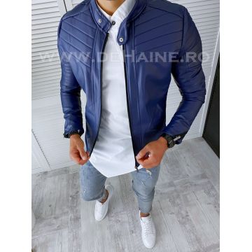 Geaca barbati bleumarin  piele ecologica b2803 76