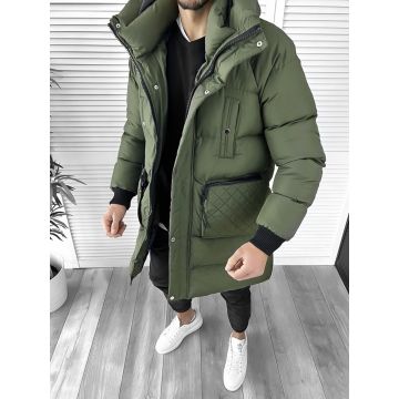 Geaca barbati groasa kaki de iarna 1021