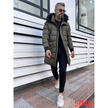 Geaca barbati groasa kaki de iarna B9646