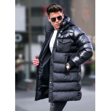 Geaca barbati groasa neagra de iarna B9796 47 E