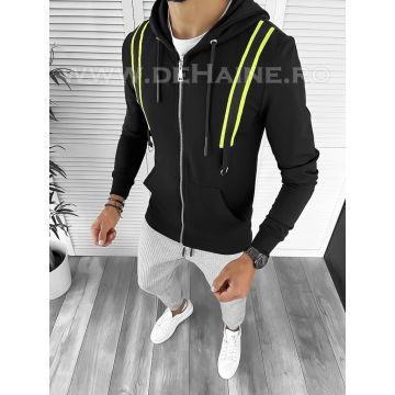Hanorac barbati negru cu aplicatii slim fit 2696 I3-5.6 E 58-4/124-5