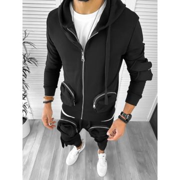 Hanorac barbati negru slim fit 12933 N8-3.1