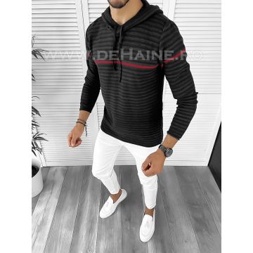 Hanorac barbati negru slim fit T3713 i7-2*/U5