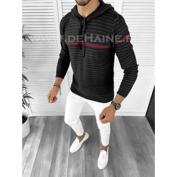 Hanorac barbati negru slim fit T3713 106-1