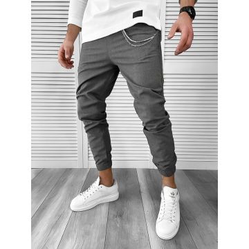 Pantaloni barbati casual gri inchis 7182 G6-1