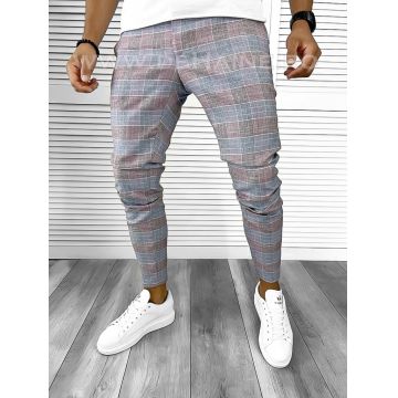 Pantaloni barbati casual regular fit in carouri  B8496  F3-5 E 9-1~