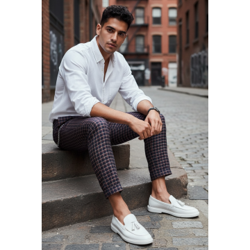 Pantaloni barbati eleganti in carouri 10061 x9