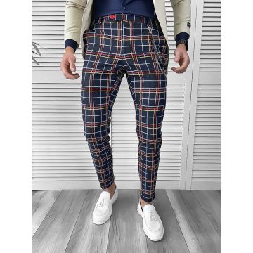 Pantaloni barbati eleganti in carouri 10063 7-5 E ~ / 59-4 E~