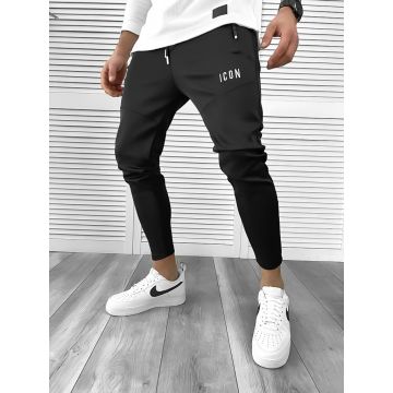 Pantaloni de trening negri conici 10209 Z4