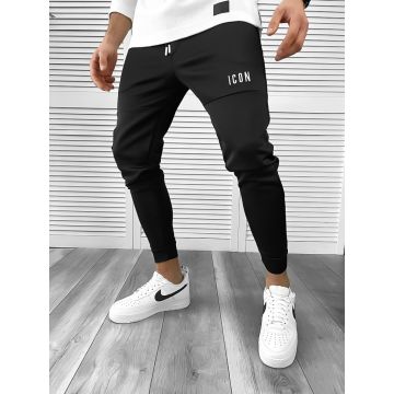 Pantaloni de trening negri conici 10235 N1-4*