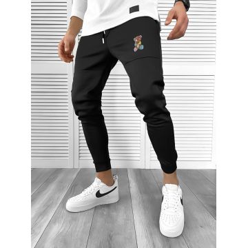 Pantaloni de trening negri conici 10238 79