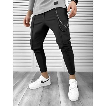 Pantaloni de trening negri conici 10274 O3-6.7