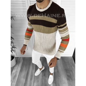 Pulover barbati gros slim fit bej T3576 I12-3.3