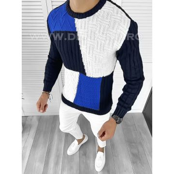 Pulover barbati gros slim fit bleumarin T3611 102-3