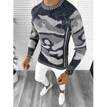 Pulover barbati gros slim fit bleumarin ZR T3633 97-3.1