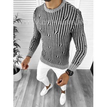 Pulover barbati gros slim fit gri T3575 P18-1.3