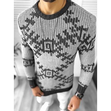 Pulover barbati gros slim fit gri ZR T3623   S3