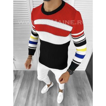 Pulover barbati gros slim fit negru T3576 109-5 U2-2