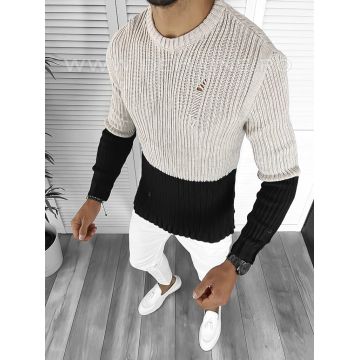 Pulover barbati gros slim fit negru T3577 89-4.3