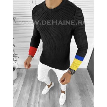 Pulover barbati gros slim fit negru T3585 97-1 E~ 12-2