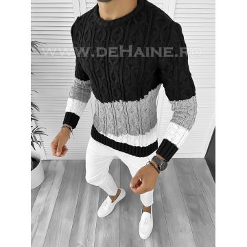 Pulover barbati gros slim fit negru T3612 I13-3.3