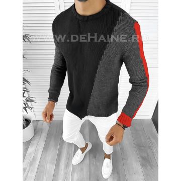 Pulover barbati gros slim fit negru T3619 95-5
