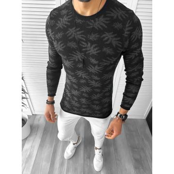 Pulover barbati gros slim fit negru ZR T3703 90-4