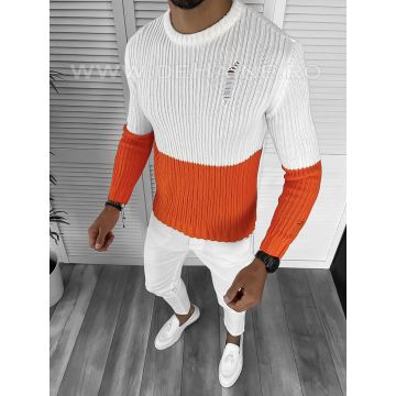 Pulover barbati gros slim fit portocaliu  T3577  19-1 / 74-2 E~