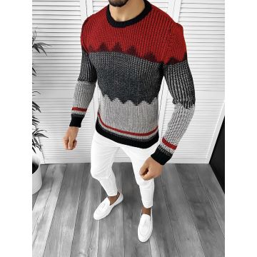 Pulover barbati gros slim fit rosu T3626 i9-5*