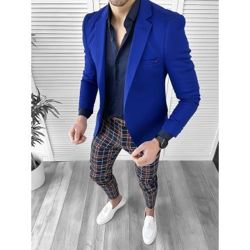 Sacou barbati slim fit albastru 10127 E 58-1 ~