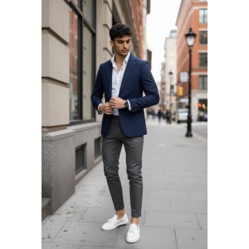 Sacou barbati slim fit bleumarin 10272 D3-3.1/  E 100-3 ~