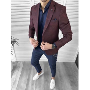 Sacou barbati slim fit grena 10117 N7-4.2