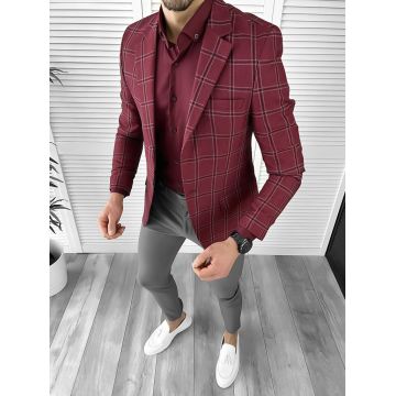 Sacou barbati slim fit grena 10324 N2-6.3/ 98-1 e ~