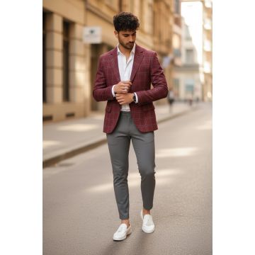 Sacou barbati slim fit grena 10324 S1-3