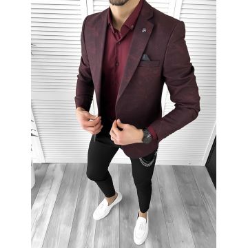 Sacou barbati slim fit grena 10326 P19-5.3