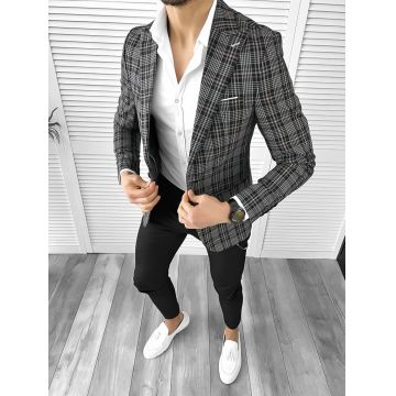 Sacou barbati slim fit gri 1162 29-3.1