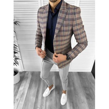 Sacou barbati slim fit in carouri 10205 P20-5.2