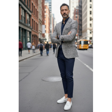 Sacou barbati slim fit in carouri 704   x13