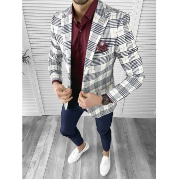 Sacou barbati slim fit in carouri 715 40-5